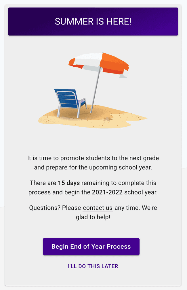 End of Year Reminder End of Year Reminder