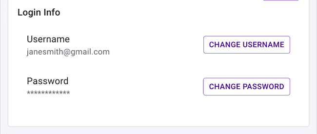 Profile Settings - Update username and password Profile Settings - Update username and password