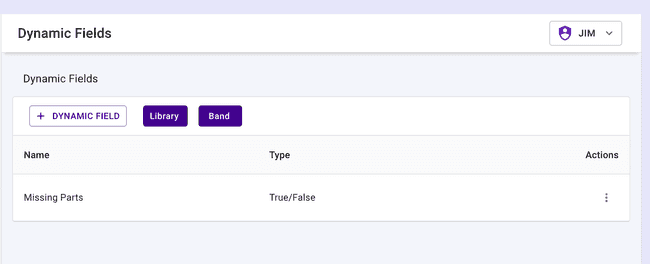 District Admin - Dynamic Fields table (band library view) District Admin - Dynamic Fields table (band library view)