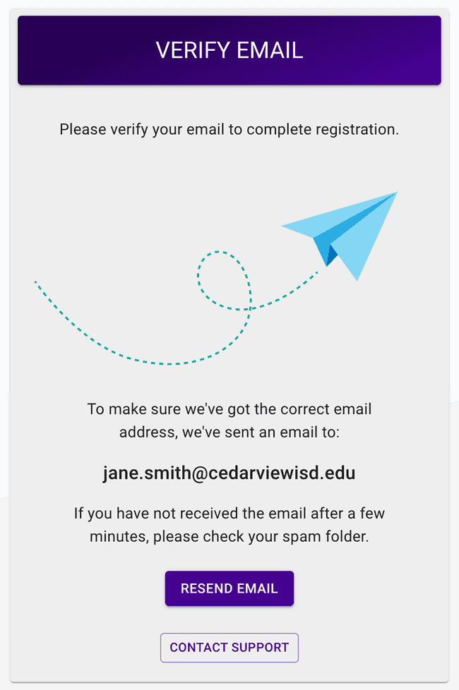 Onboarding - Verify Email step Onboarding - Verify Email step