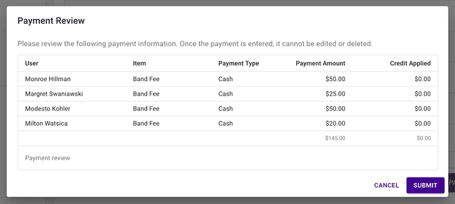 Payment by Item - Confirm adding payments Payment by Item - Confirm adding payments