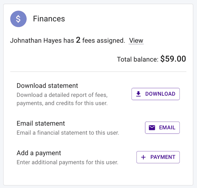 Member details page - Download financial statement Member details page - Download financial statement