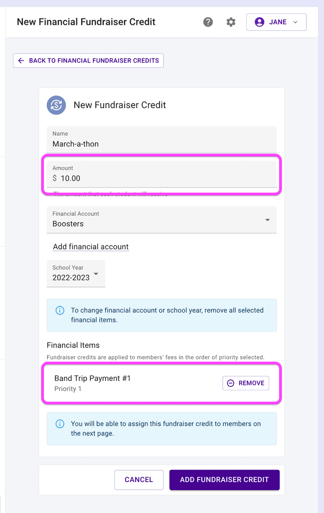 New fundraiser credit New fundraiser credit