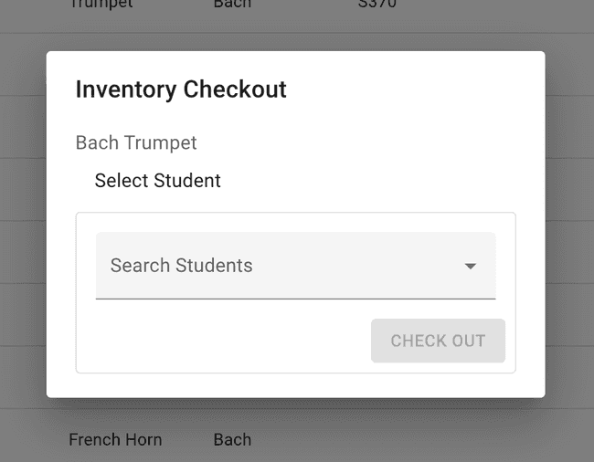 Inventory - Select students for quick checkout Inventory - Select students for quick checkout