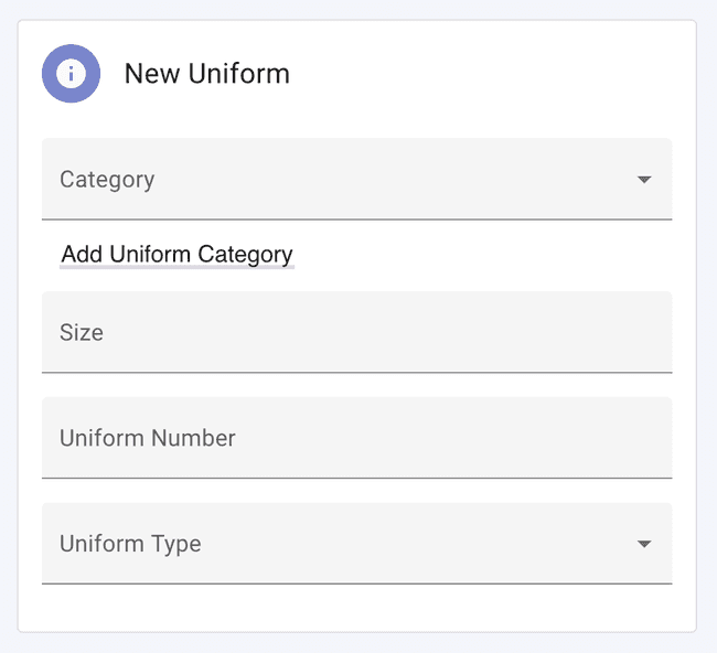 Uniform Form - Add uniform category Uniform Form - Add uniform category