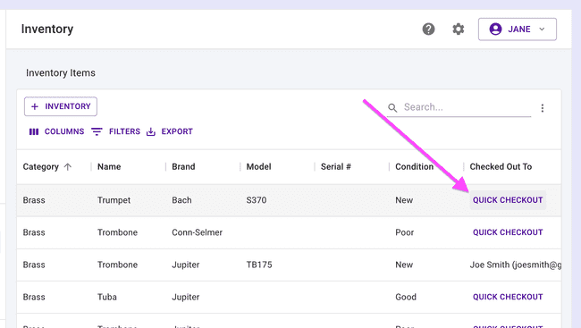 Inventory - Quick Checkout Inventory - Quick Checkout