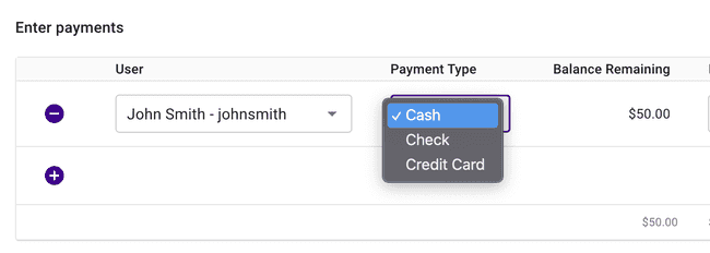 Payment by Item - Select a payment method Payment by Item - Select a payment method