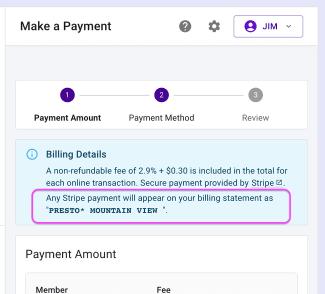 Stripe Payment - Billing statement name example Stripe Payment - Billing statement name example