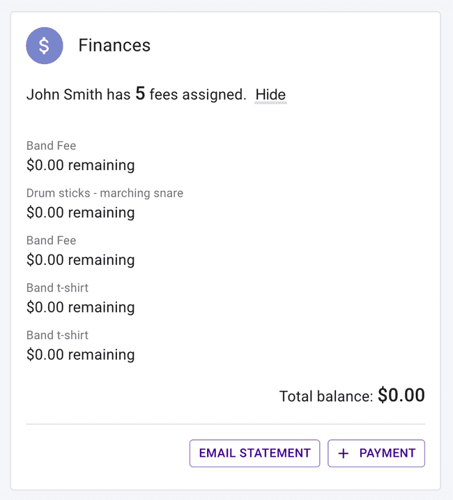 Member Details - Finances Member Details - Finances