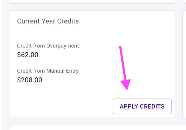 Apply available credits with the press of one button Apply available credits with the press of one button