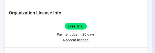 Organization Settings - days remaining until license expires Organization Settings - days remaining until license expires